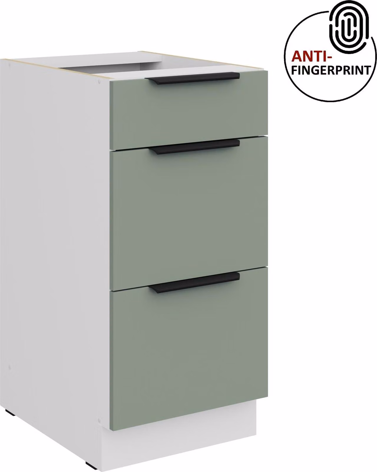 Mobile base da cucina da 40 cm, cucina ARIA in acquamarina ultra opaca + bianco opaco, frontali di alta qualità con rivestimento anti-impronta, mobile da cucina con chiusura ammortizzata