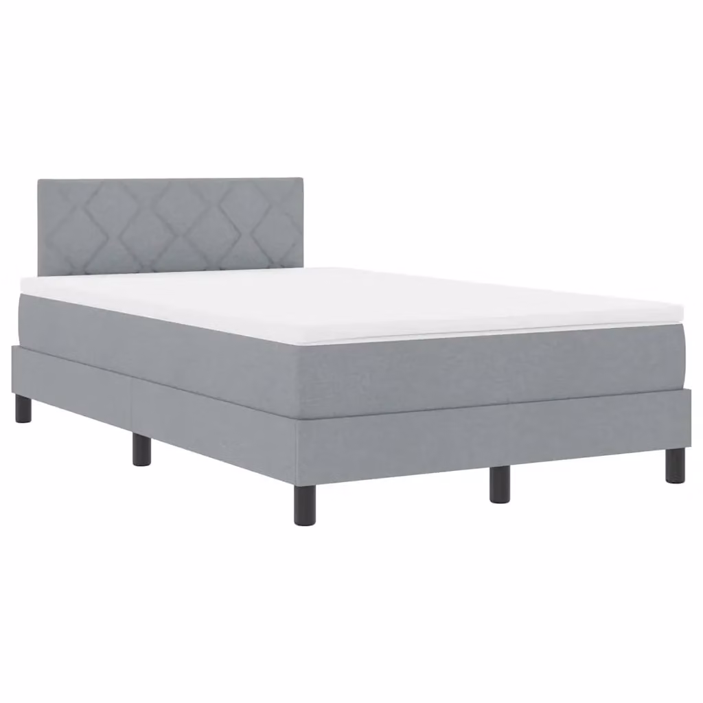 Letto a molle con testiera vidaXL in tessuto grigio, L/P/H: 120 x 200 x 88 cm – 2