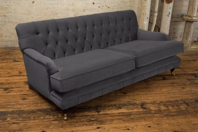 Chesterfield Grau Couch Sofa Polster 3 Sitzer Couchen Sitz Garnitur Sofas