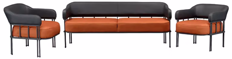 Set 3tlg Sofagarnitur Sessel Möbel Wohnzimmer Leder Polster Couchen Modern
