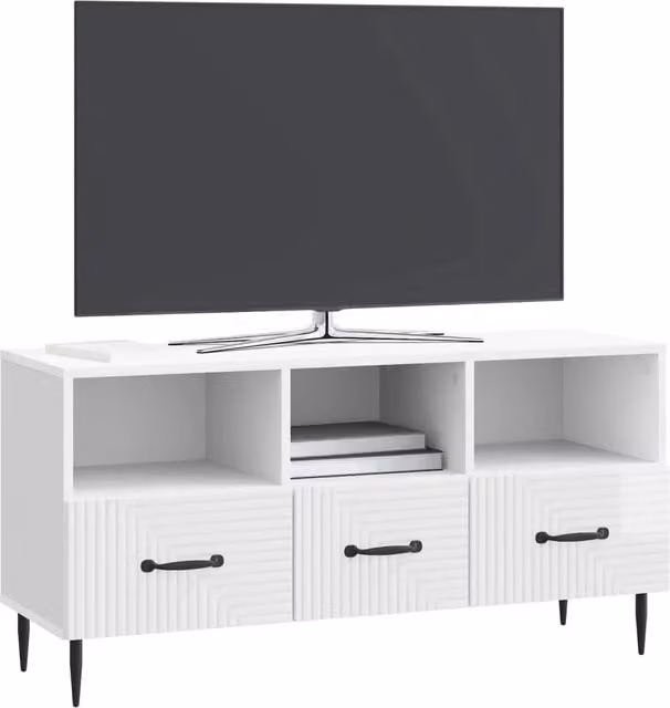 Mobile TV | Armadietto TV | Mobile Porta TV Bianco Lucido 102 x 34,5 x 50 cm Legno ingegnerizzato
