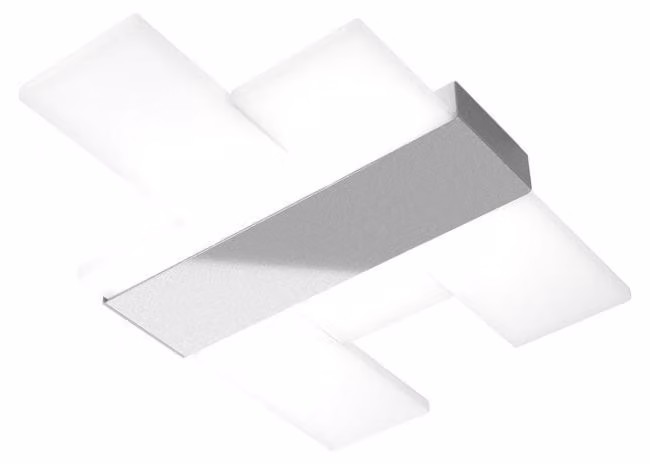 Plafoniera Moderna Flight Metallo Grigio Diffusore Acrilcico Sat. Bianco Led 30W