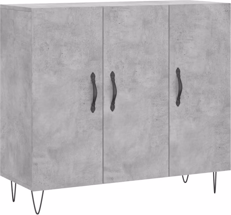 Credenza Grigio Cemento 90x34x80 cm in Legno Multistrato