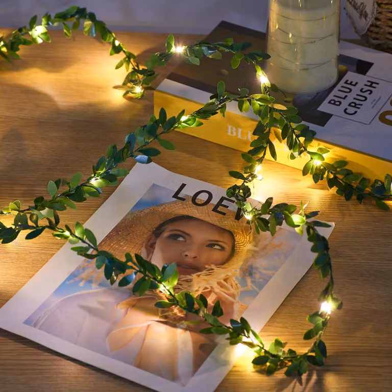 Catena luminosa a LED, 5 metri, luce bianco caldo, con telecomando e timer