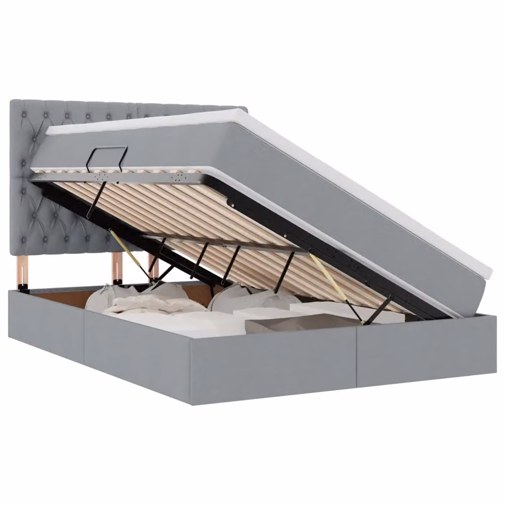 Letto con contenitore e illuminazione LED vidaXL, Grigio, L/P/H: 140 x 190 x 128 cm – 2