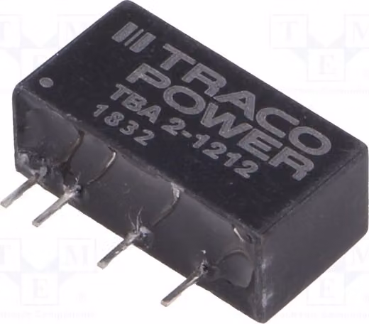 1x Convertitore DC/DC. Uscita: 165mA. Modello: TBA 2-1212. Convertitore DC/DC da 2W. Tensione di ingresso: 10,8÷13,2V