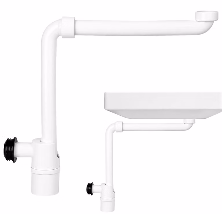Sifone salvaspazio con sistema anti-odori per lavabo