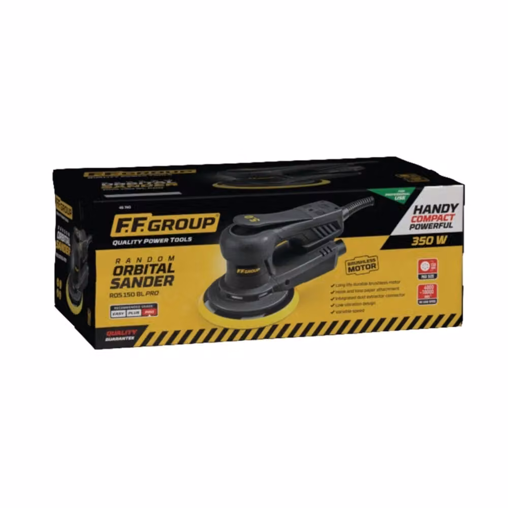 Levigatrice rotorbitale FF Group ROS 150 BL PRO da 350W colore nero – 2