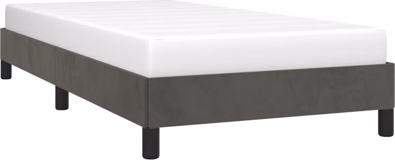 Giroletto senza Materasso Grigio Scuro 80x200 cm Velluto