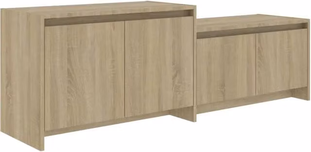 Mobile TV multimediale mensola televisione credenza televisore sala da pranzo soggiorno camera da letto rovere sonoma 146,5 x 35 x 50 cm legno ingegnerizzato beige 02_0027479