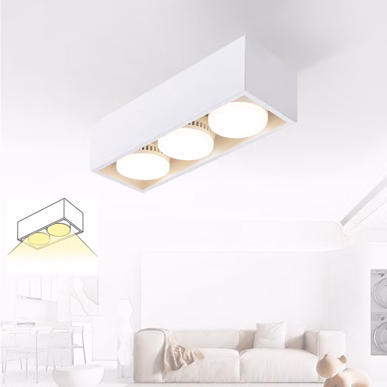 ZMH LED plafoniera bianca faretto da superficie faretto da soffitto 3 fiamme bianco caldo GX53 15W faretto da soffitto faretto angolare orientabile per cucina soggiorno sala da pranzo corridoio corridoio
