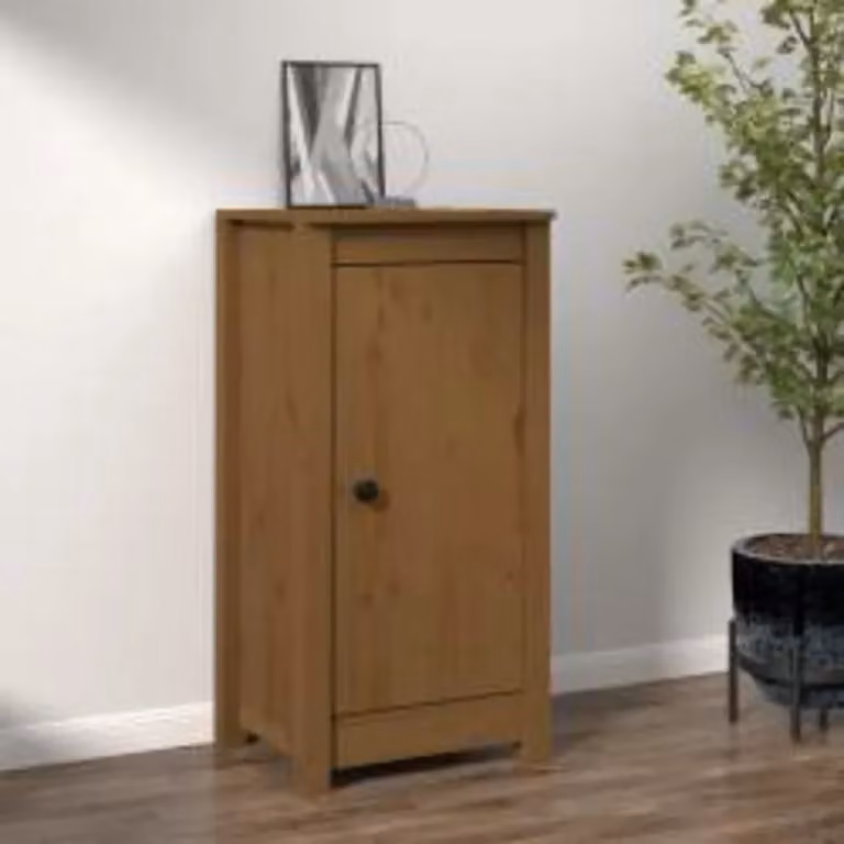 Credenza in legno massello di pino stile rustico vidaXL colore ambra L: 39 cm, P: 35 cm, H: 80 cm