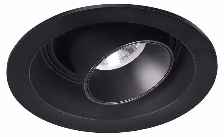 LedsC4 Plafoniera a incasso regolabile, mini, rotonda, 330 lumen, 4000K, alluminio nero trasparente - Illuminazione moderna e funzionale per la casa
