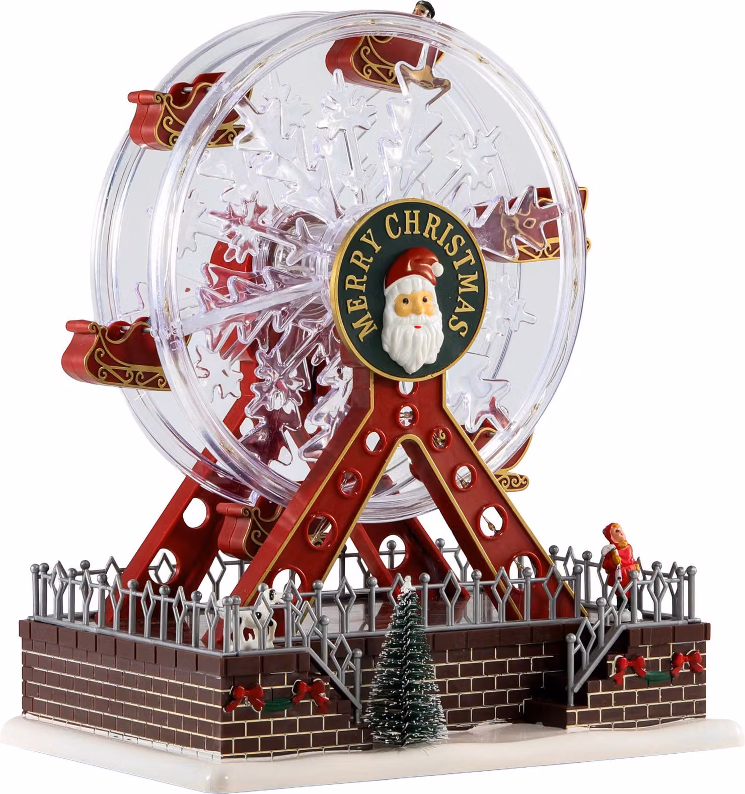 Decorazione MagicHome Natale, ruota panoramica, girevole, LED, plastica, 16x23x27 cm