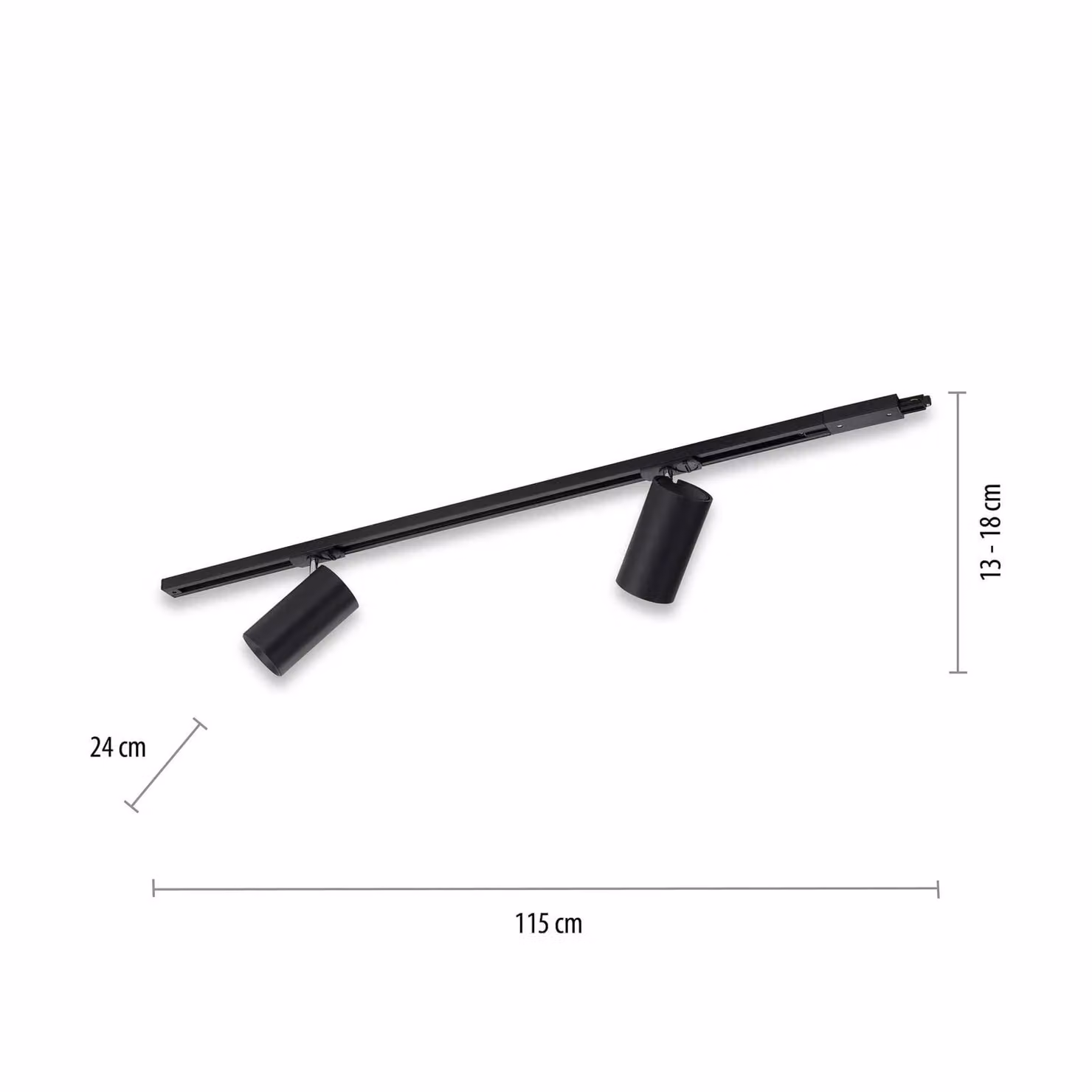 PURE Technik Luce LED a binario, 2 luci, nero Pure Technik, dimmerabile, Nero, Soggiorno / Sala da pranzo, Metallo, Moderno