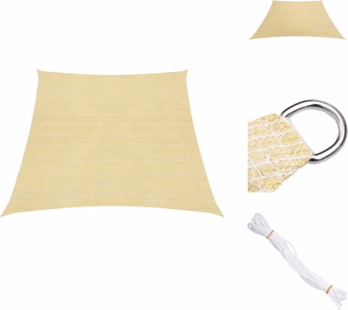 vidaXL Tenda da sole 160 g/m² Beige 4/5x3 m HDPE - Ombrelloni e tende da sole