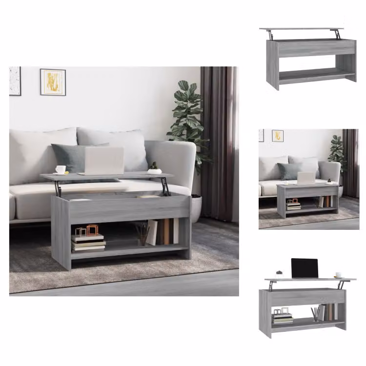 vidaXL Tavolino grigio Sonoma 102x50x52,5 cm in legno - Tavolini da caffè