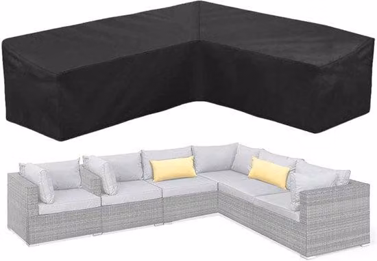 Copertura protettiva per panchina da giardino ad angolo - 300 x 300 x 98 cm - A forma di L - Copertura premium per panchine da giardino - Tessuto in poliestere Oxford - Impermeabile - Resistente all'umidità - Antipolvere - Resistente ai raggi UV - Colore: