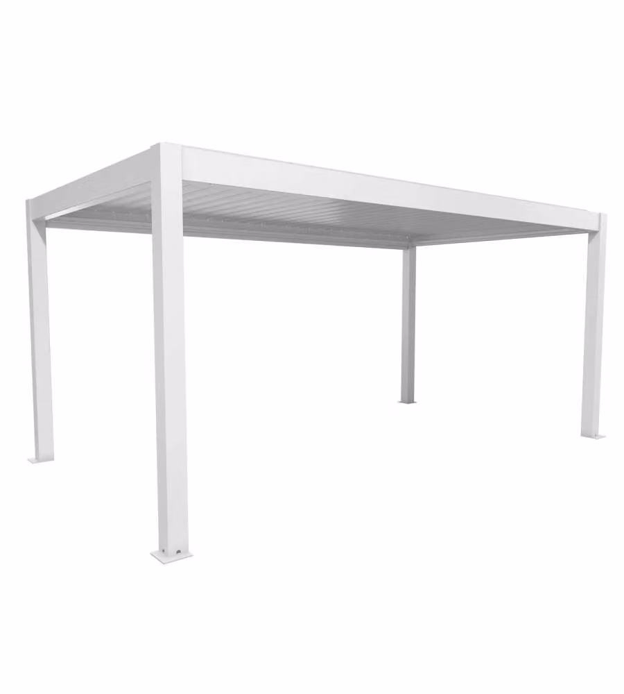 Biohort Pergola in Metallo Bianco 5,5x3m con Copertura a Lamelle