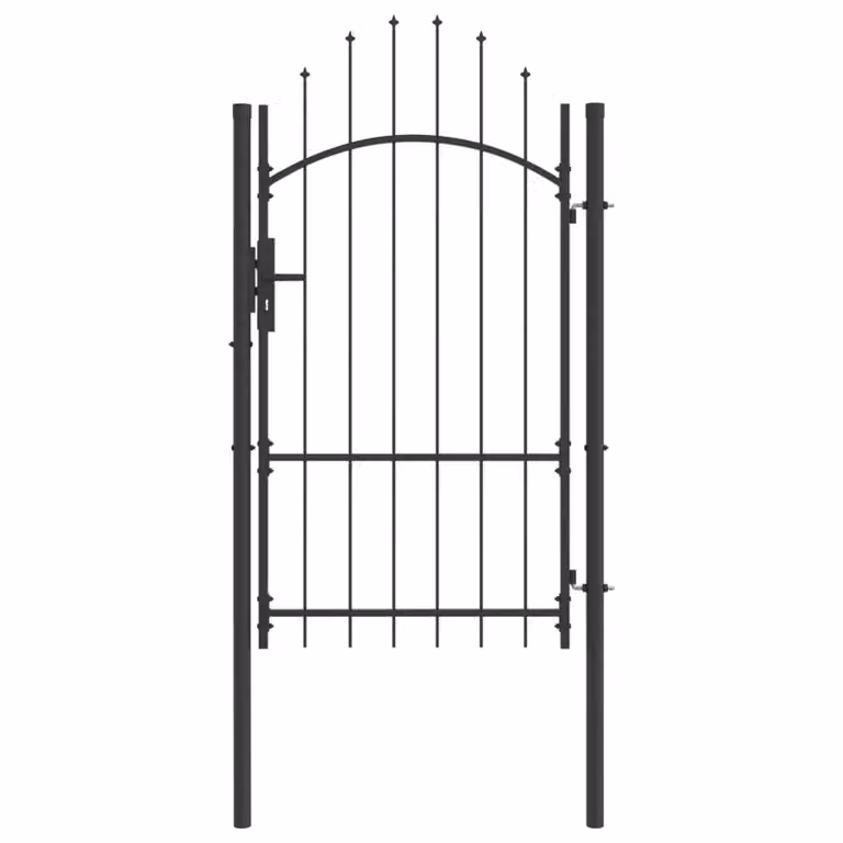 Cancello da giardino singolo vidaXL WOERDEN in acciaio grigio