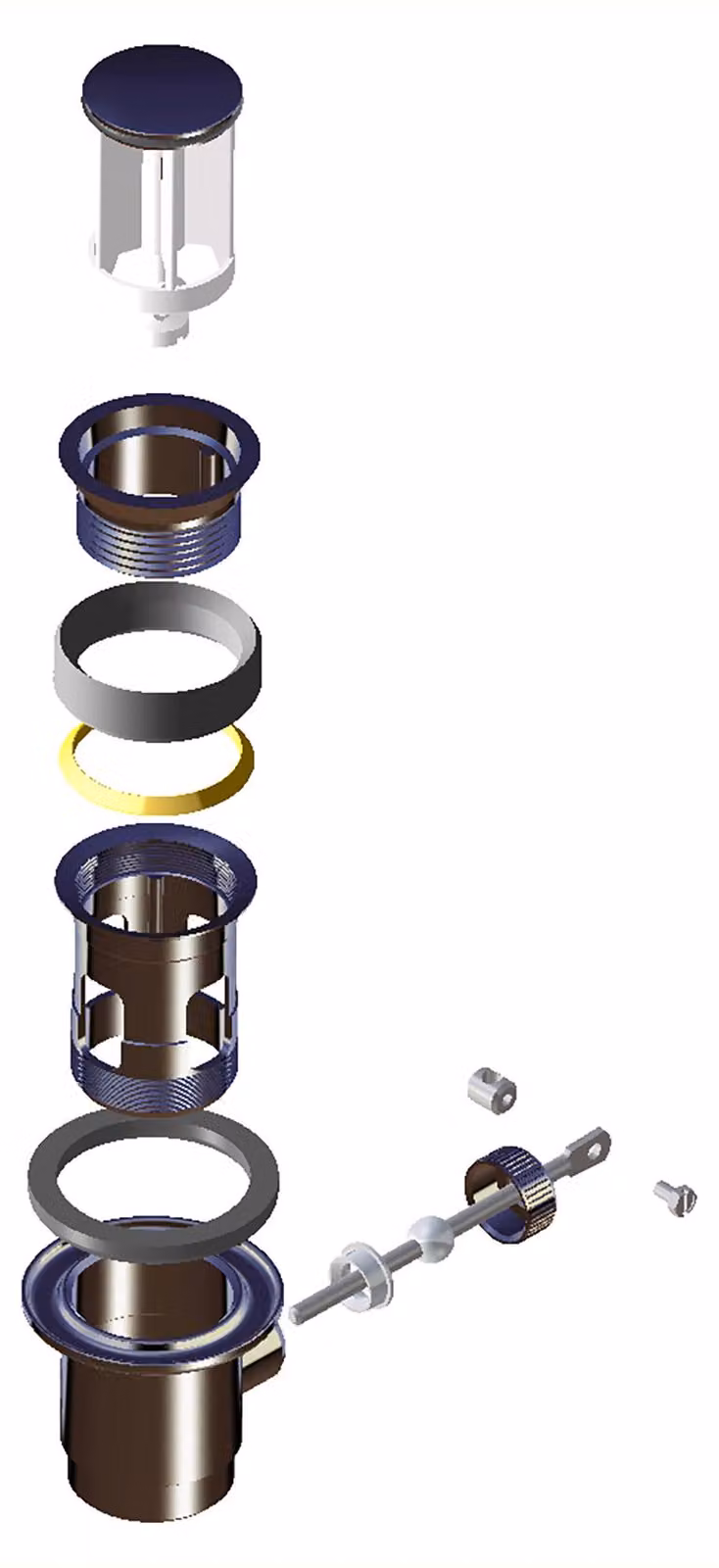 LAUFEN Vanne de vidange, avec manchon de serrage, pour Kartell lavabo avec trop-plein, verrouillable, H8983020000001, H8983020000001