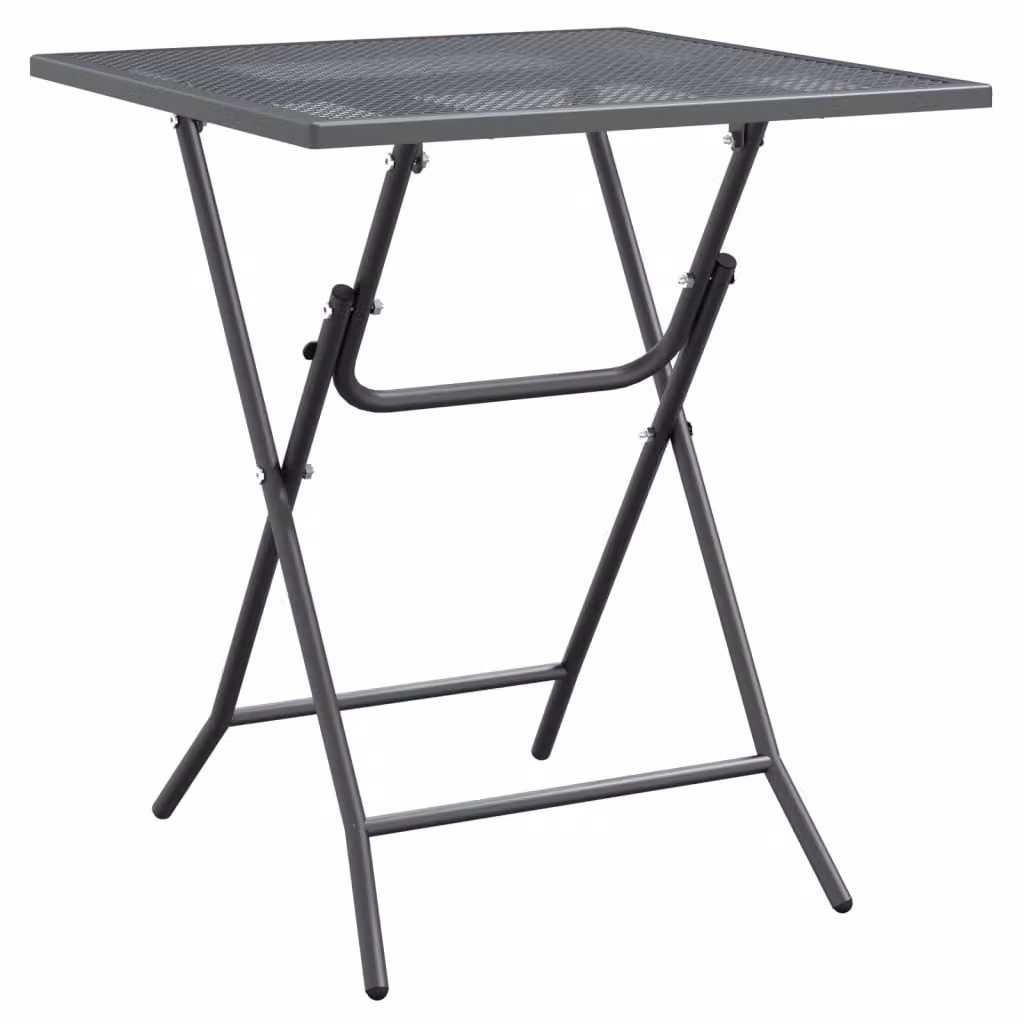 Tavolo da Giardino 60x60x72 cm Rete Metallica Espansa Antracite