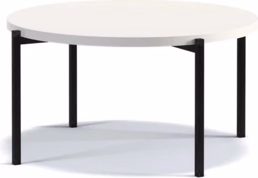 Tavolino da soggiorno rotondo VILEM 1 - bianco lucido