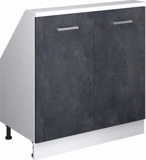 Mobile sottotetto Rion Vicco con 2 ante, Calce nera e Bianco, L: 83.8 cm, P: 46.0 cm, H: 80.0 cm – 1