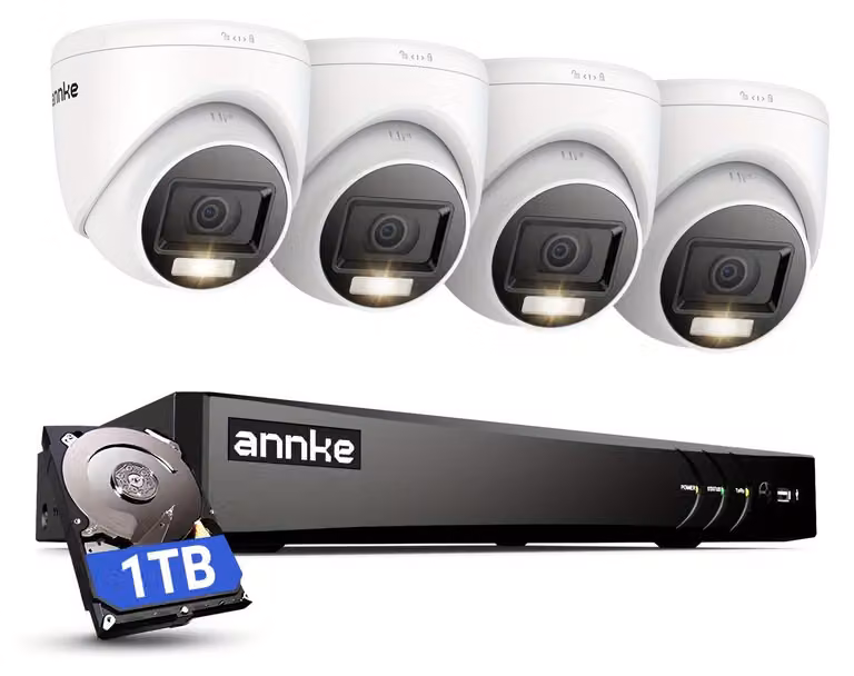 Sistema di sicurezza – Sistema di telecamere – Kit di videosorveglianza – Telecamera di sicurezza – 1TB di spazio di archiviazione – Rilevamento tramite intelligenza artificiale