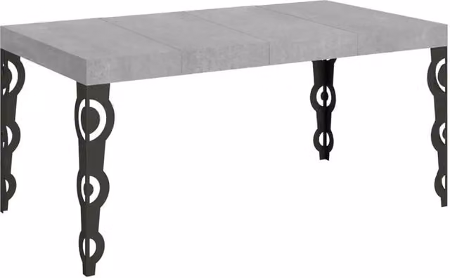 Tavolo allungabile Itamoby Karamay Premium colore cemento con gambe antracite L/P: 140/244 x 90 cm – 1