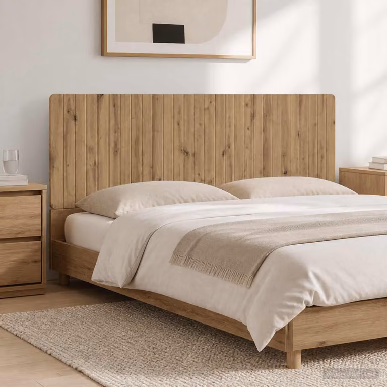 Testiera da muro vidaXL ZWOLLE in legno ingegnerizzato rovere con mensola integrata, marrone