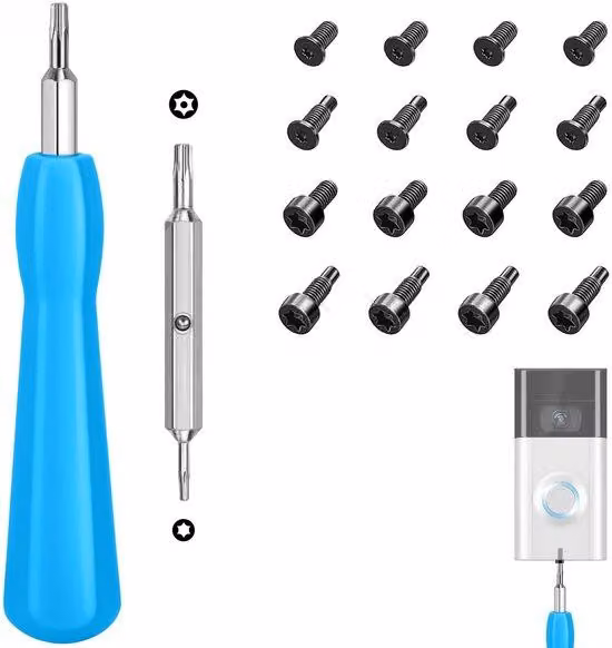 Set di cacciaviti T6/T15 - 16 viti incluse - Manico ergonomico - Acciaio S2 - Adatto per supporti per televisori - Cacciaviti
