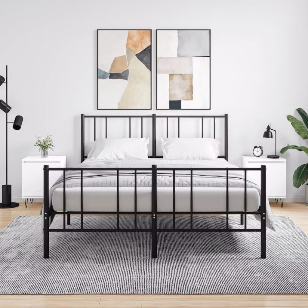 Set di 2 comodini vidaXL bianchi in legno e MDF per camera da letto L/P/H: 40 x 30 x 50 cm