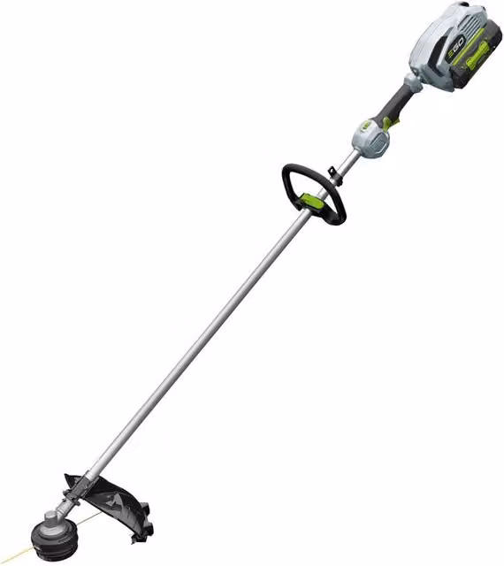 Decespugliatore a batteria brushless EGO ST 1530 E in alluminio grigio con testa a 2 fili in nylon