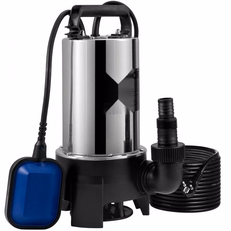 Pompa sommergibile 1100W - Pompa per acque reflue 230V - Portata pompa da giardino 333,3L/min - Pompa sommergibile per acque reflue IPX8 certificata CE - Uscita tagliabile a misura per acqua di piscine e laghetti