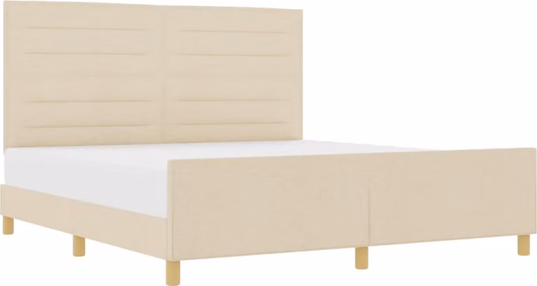 Struttura del letto con testiera Crema 180 x 200 cm Tessuto
