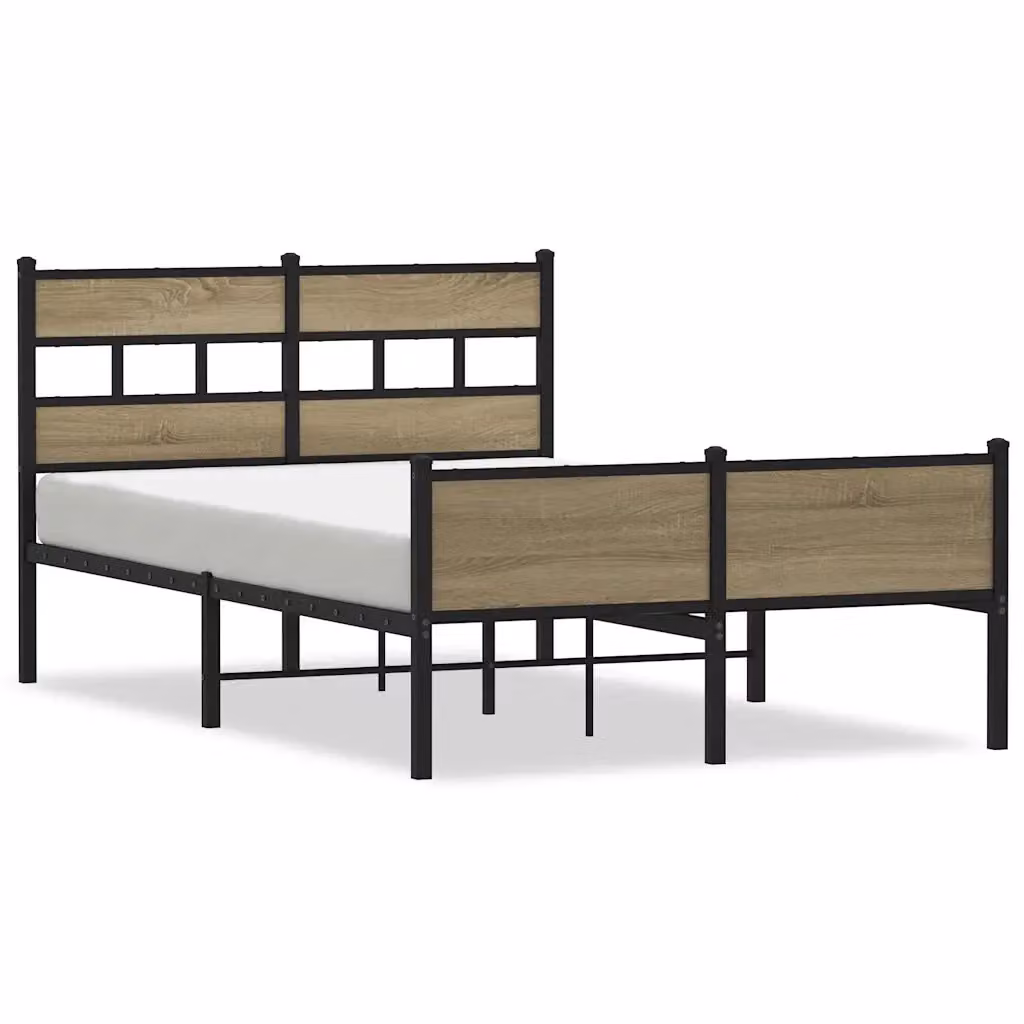 Struttura Letto Design Mania in Rovere Sonoma e Metallo, L/P/H: 196 x 125 x 91,5 cm – 2