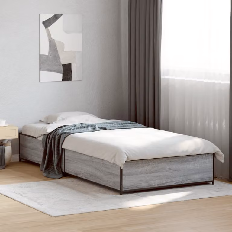 Giroletto senza materasso vidaXL in Rovere Sonoma e grigio, L/P/H: 90 x 190 cm