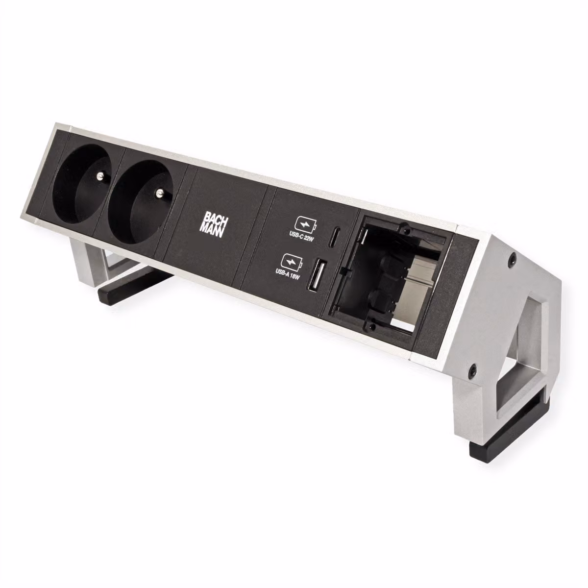 Bachmann Desk2 2Xute 1Xusb A&C 22W 1Xcm 0,2M Gst18 Inox