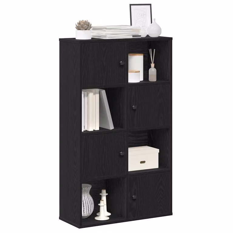 Libreria moderna vidaXL in legno nero con pannello posteriore L 60 cm, P 24 cm, H 101,5 cm