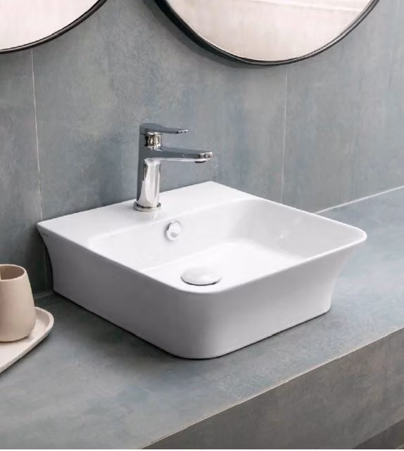APALLA lavabo quadrato da appoggio 41x41,5x12,5 cm in porcellana