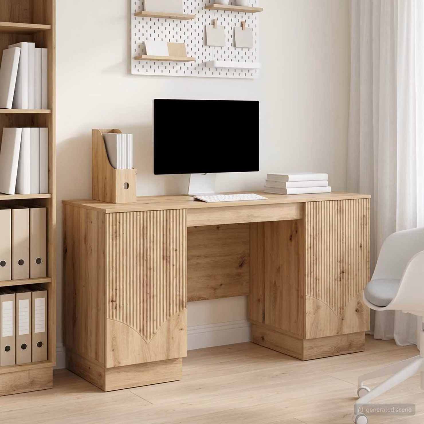 Maison Exclusive - Scrivania in rovere Artisan 142,5 x 50 x 75 cm, materiale a base di legno