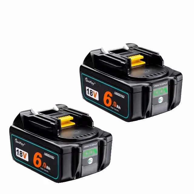 Batteria ricaricabile agli ioni di litio, capacità 6000 mAh, indicatore LED, 2 batterie da 6 Ah
