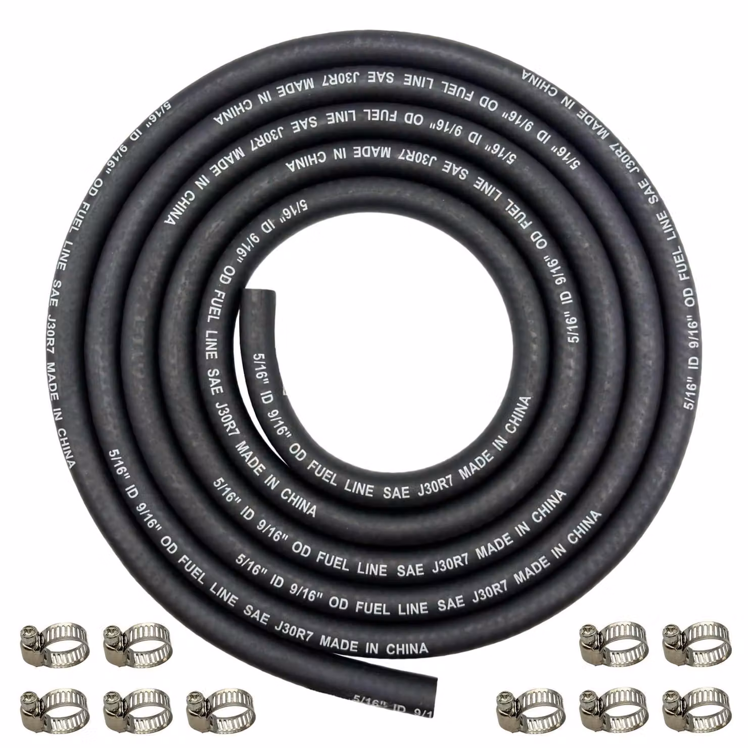Solidchoice - Tubo flessibile intrecciato per cavi, 8 mm, con morsetti, 2,4 m