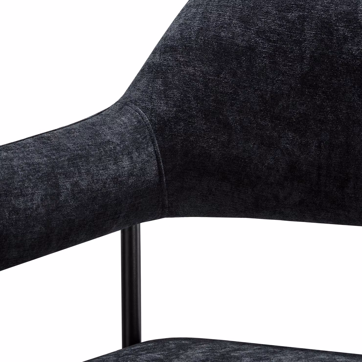 Set di 2 poltrone moderne tectake in tessuto nero con gambe in metallo per soggiorno, ufficio o sala da pranzo – 1