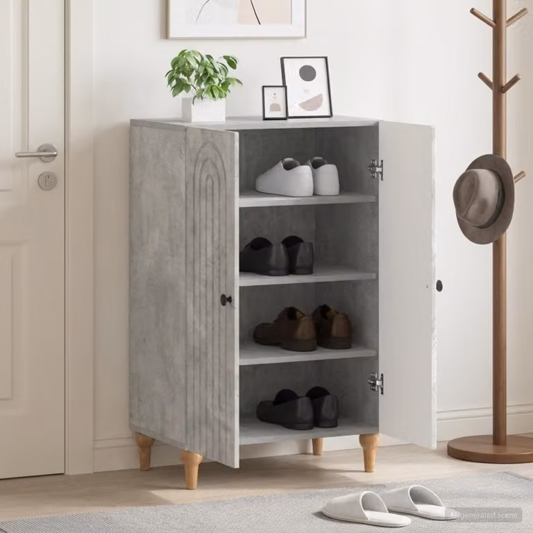 Mobile per scarpe vidaXL ALKMAAR moderno Grigio, L: 59,5 cm, P: 39,5 cm, H: 90 cm