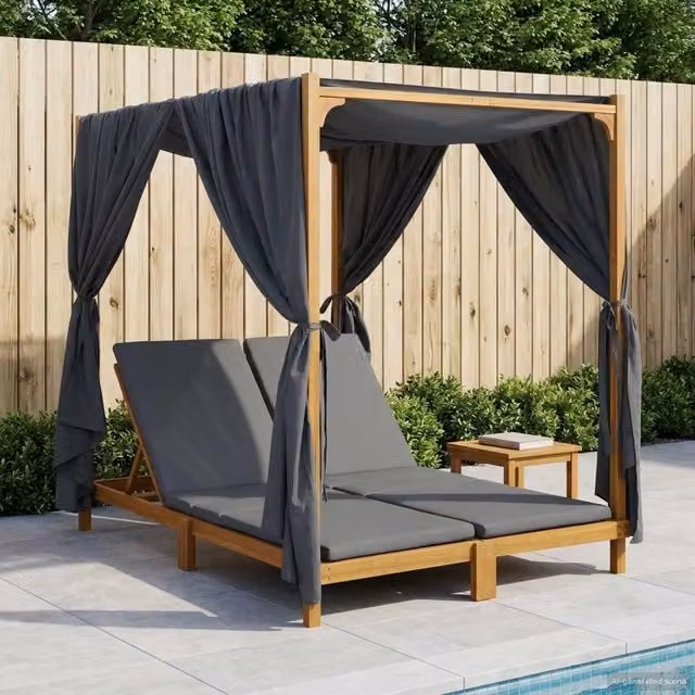Dondolo a doppio posto con tenda e tende Grigio Scuro 3407795