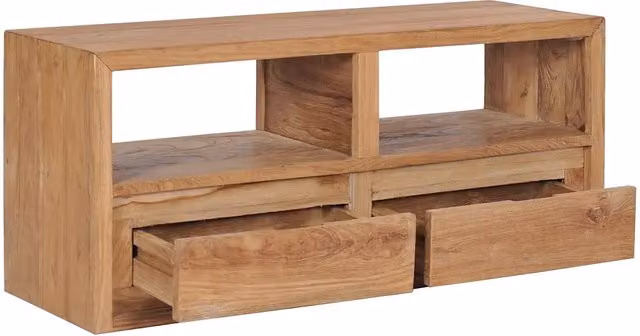 Mobile Porta TV vintage vidaXL in legno di teak e acacia marrone L 90 cm x P 30 cm x H 40 cm