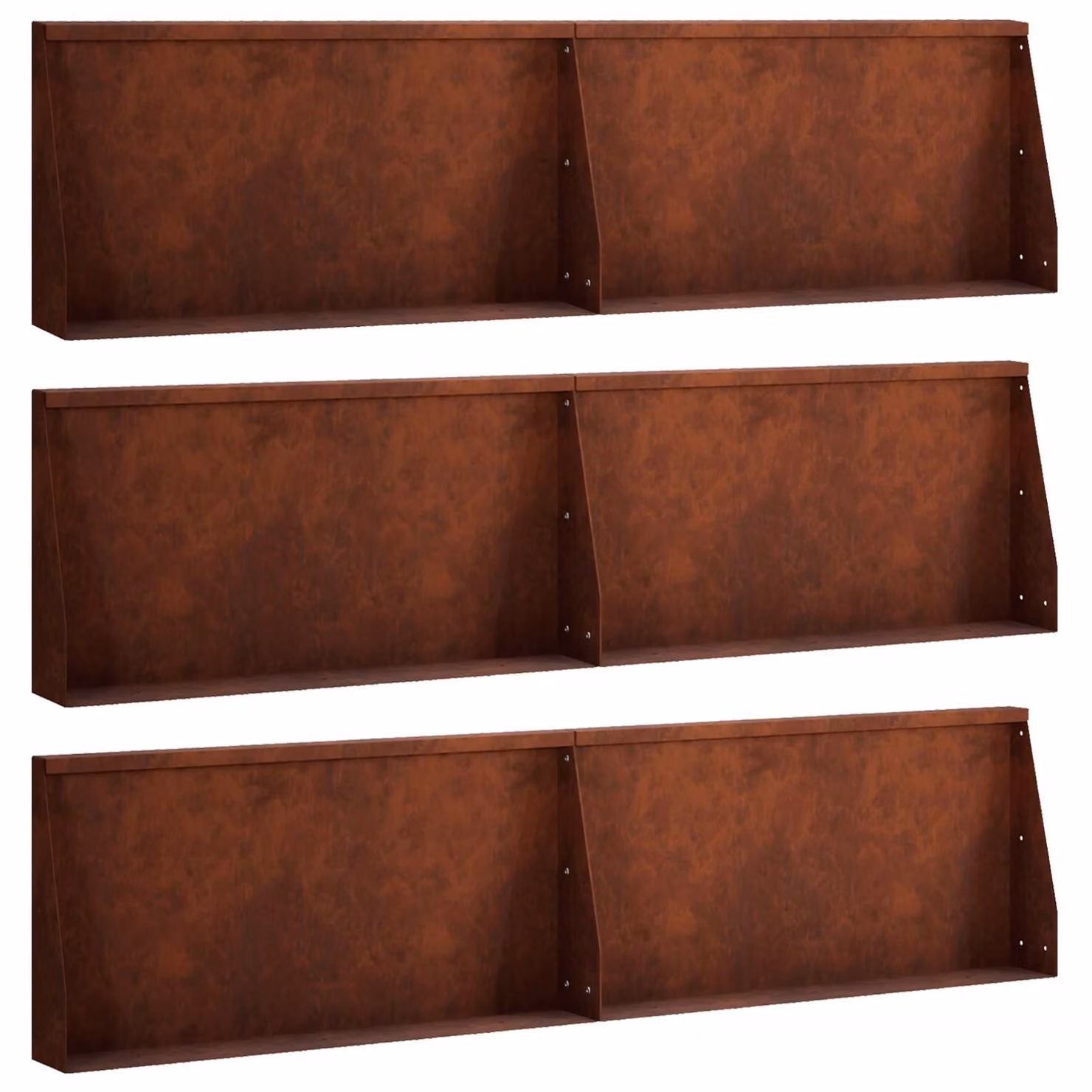 Set di 6 pezzi di aiuole rialzate vidaXL in acciaio Corten color marrone, L: 80 cm, H: 40 cm, P: 12 cm