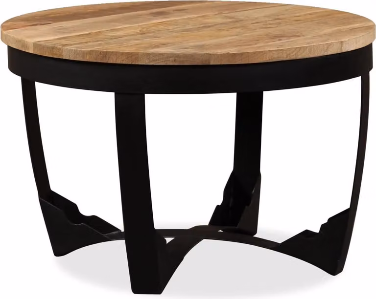 Tavolino da Salotto in Legno Massello Grezzo di Mango 60x40 cm